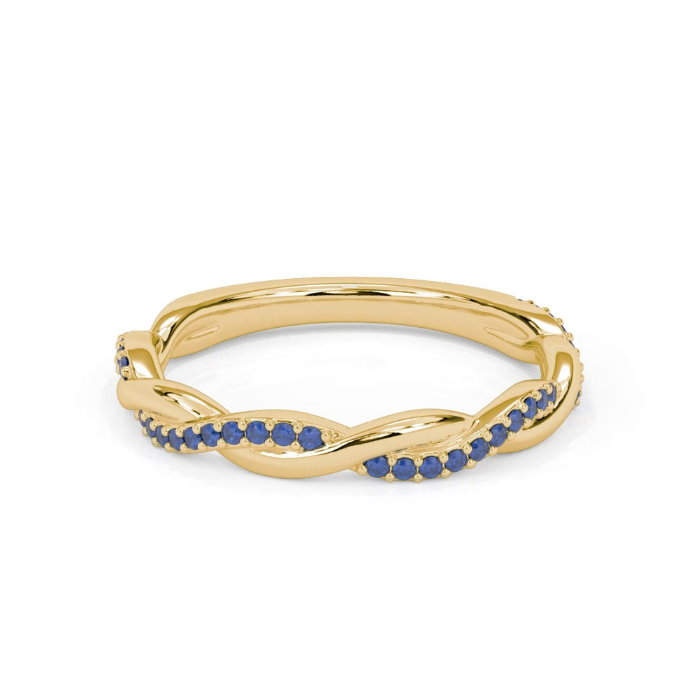 360 degree view of Whitely Twist Sapphire Band