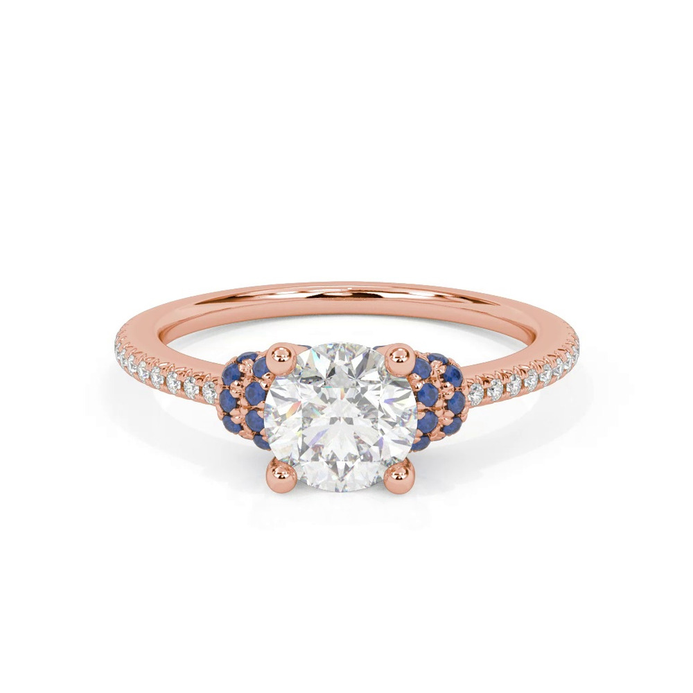 360 degree view of Persephone Sapphire Accent Engagement Ring