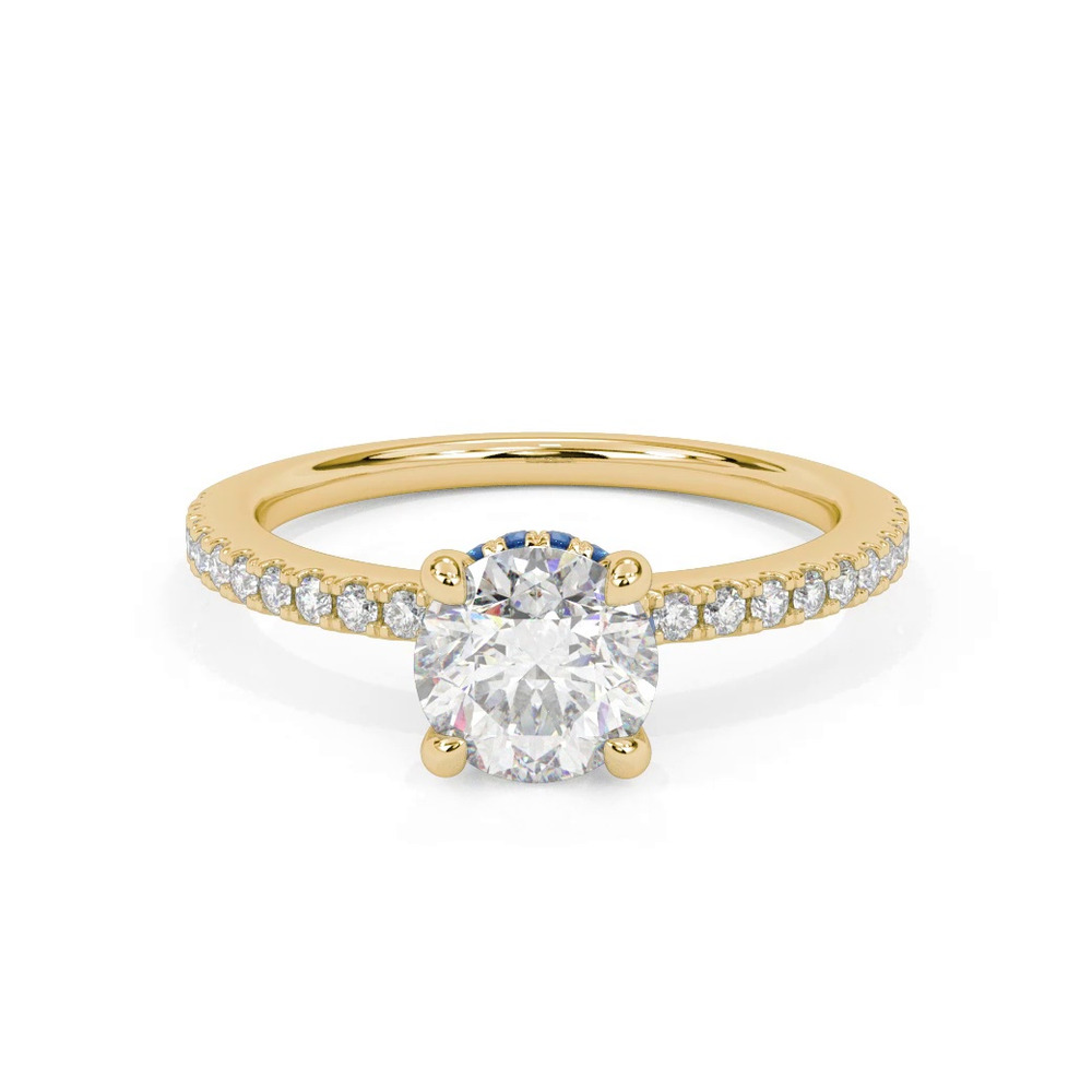 360 degree view of Sabrina Sapphire Hidden Halo Engagement Ring