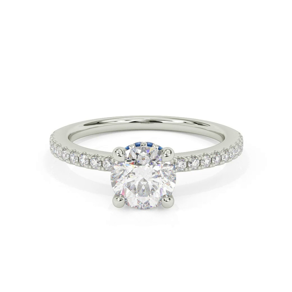 360 degree view of Sabrina Sapphire Hidden Halo Engagement Ring