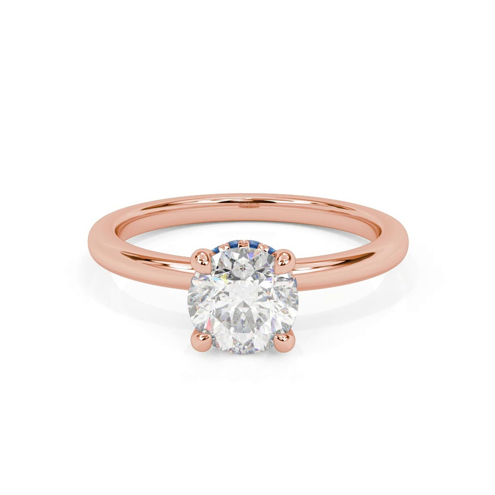 360 degree view of Violeta Sapphire Hidden Halo Engagement Ring
