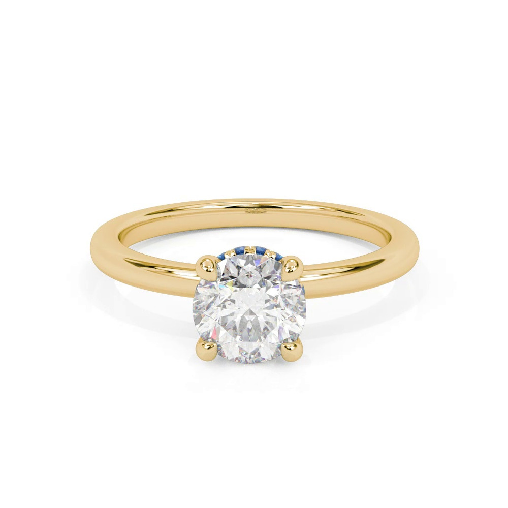360 degree view of Violeta Sapphire Hidden Halo Engagement Ring