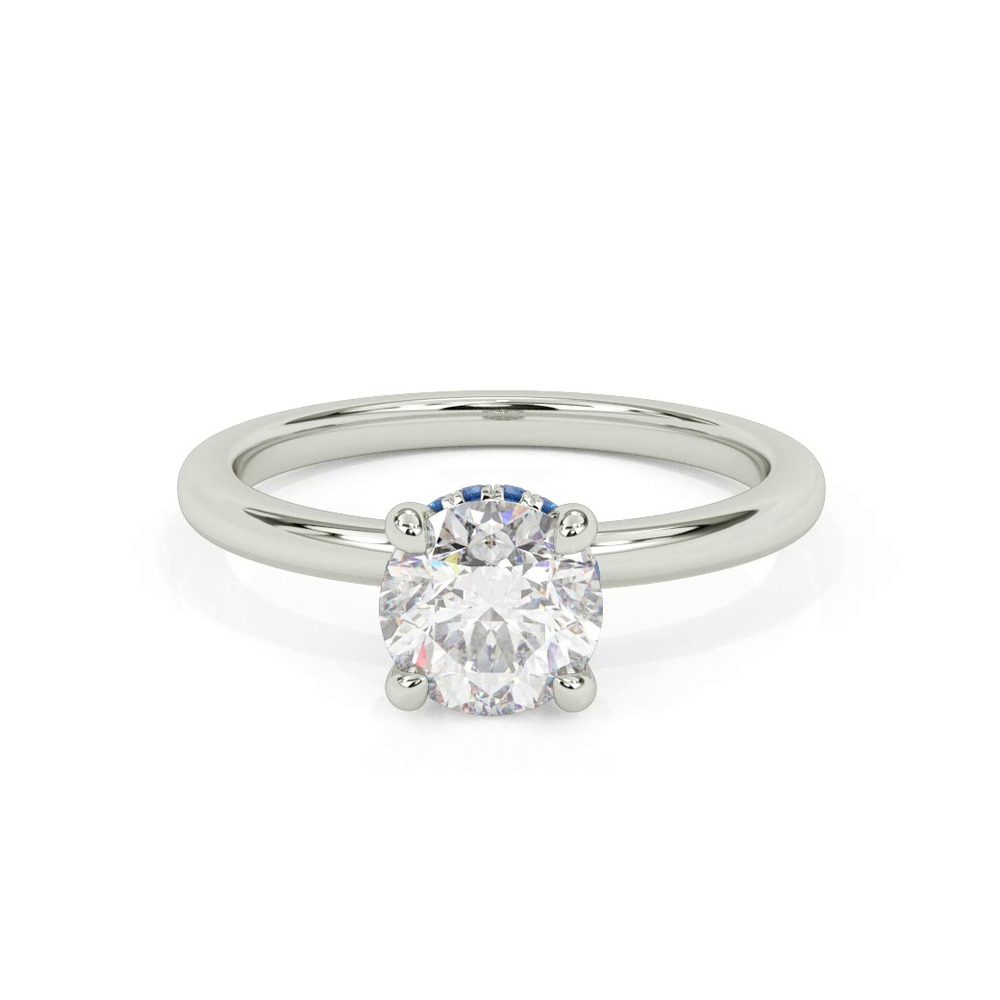 360 degree view of Violeta Sapphire Hidden Halo Engagement Ring
