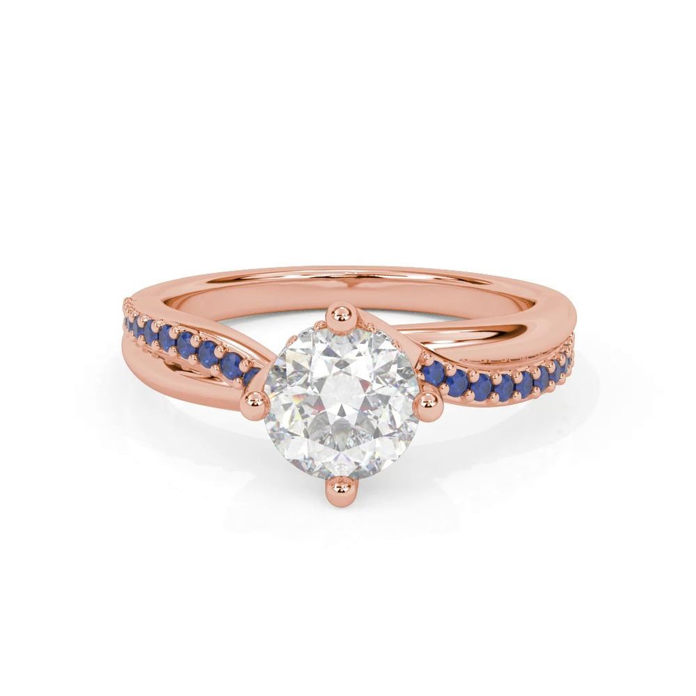 360 degree view of Parker Sapphire Twist Engagement Ring