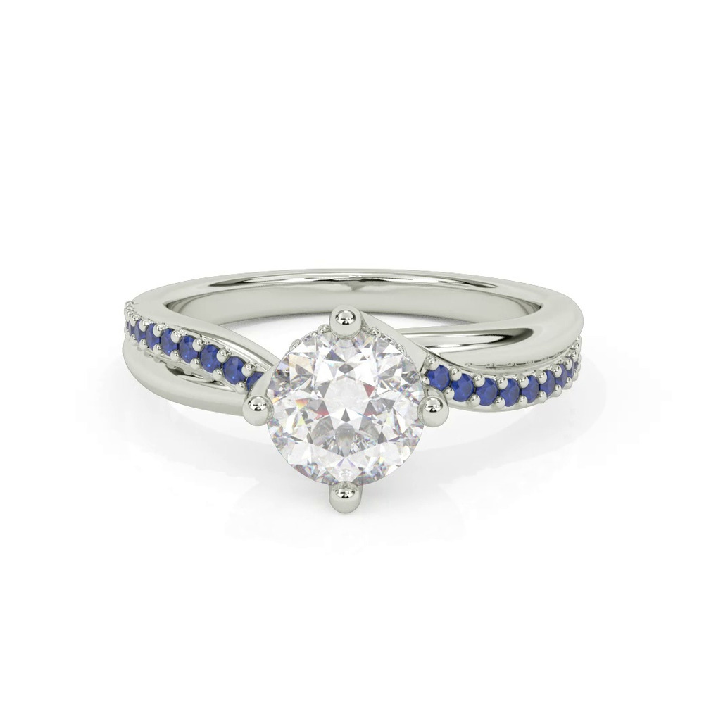 360 degree view of Parker Sapphire Twist Engagement Ring