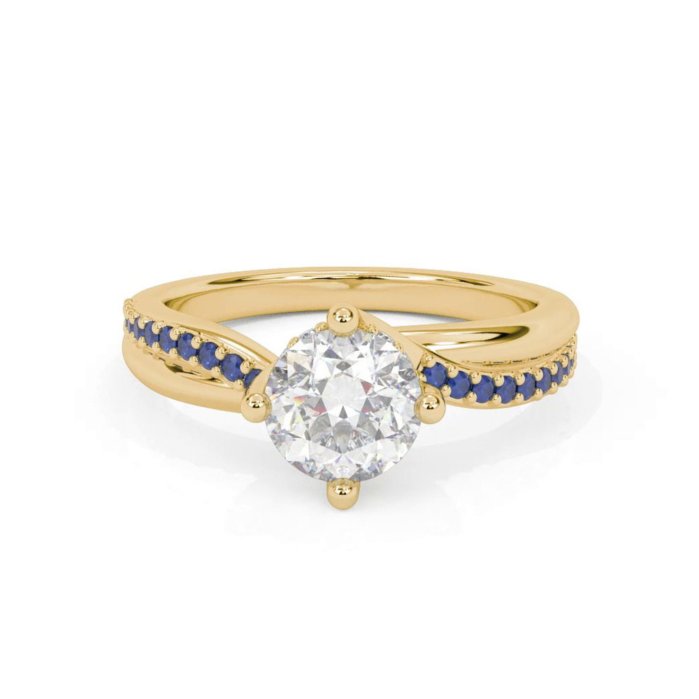 360 degree view of Parker Sapphire Twist Engagement Ring