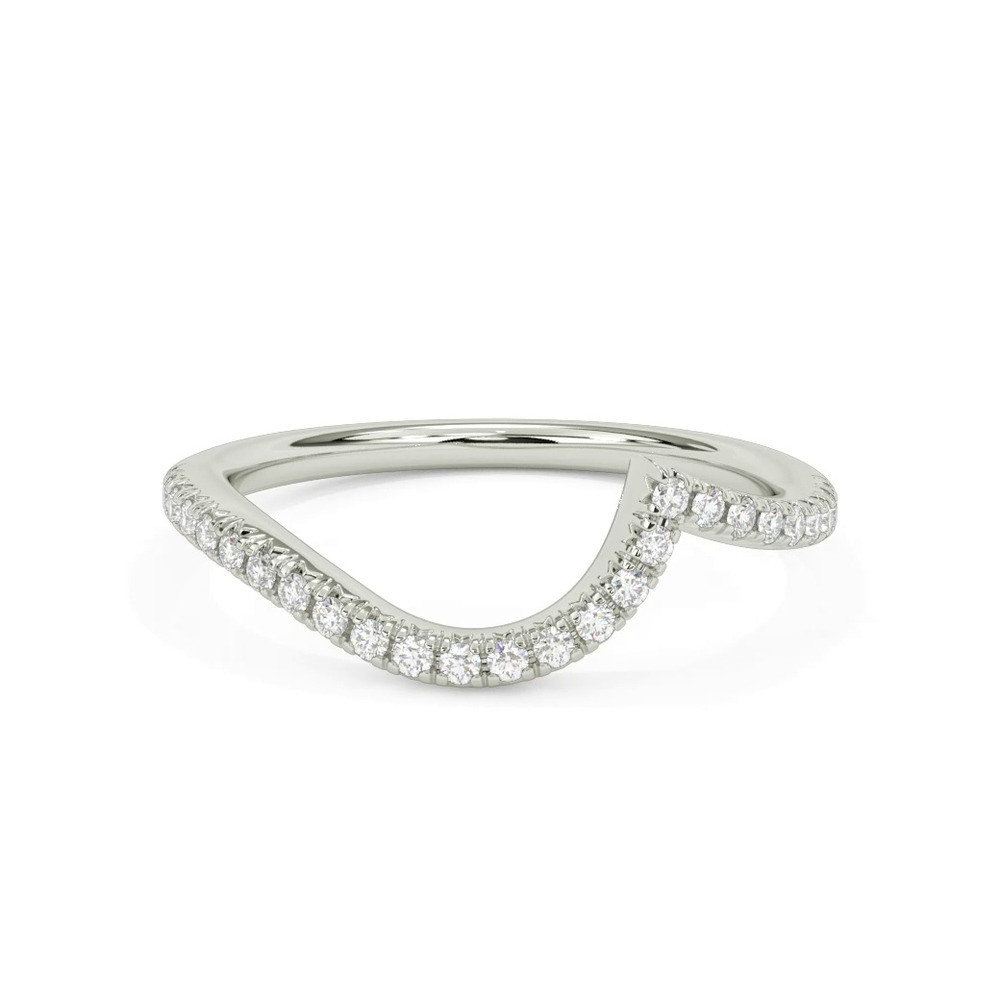 360 degree view of Monique Pave Diamond Chevron Band