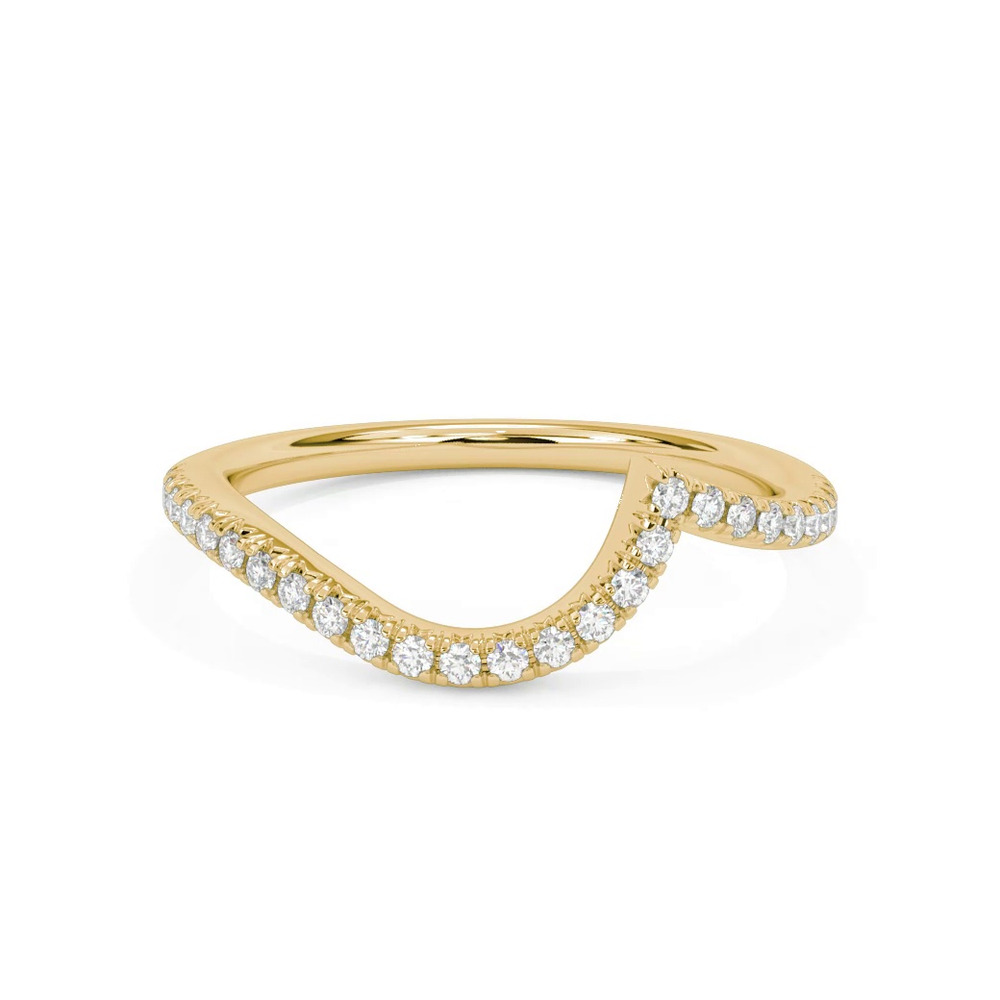 360 degree view of Monique Pave Diamond Chevron Band