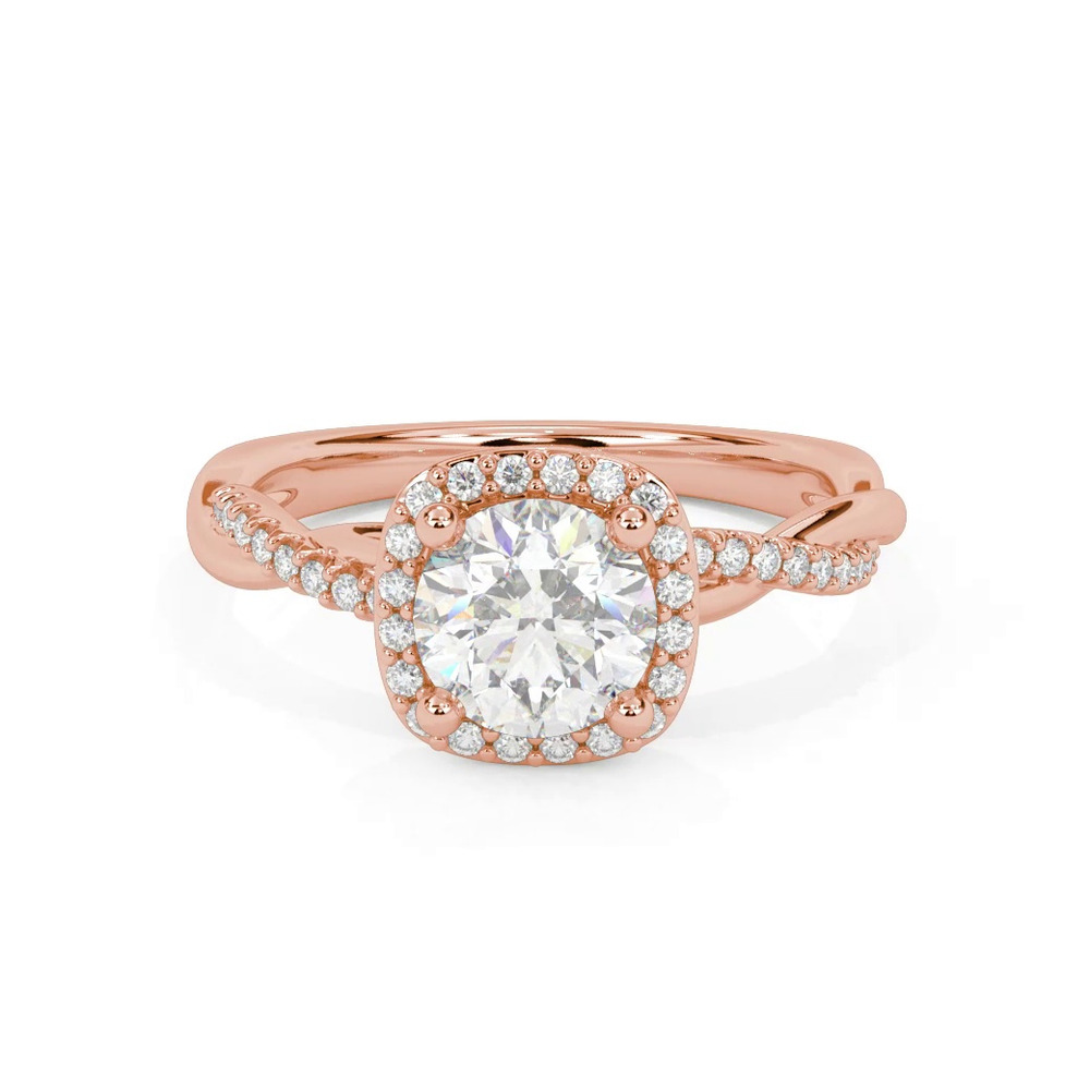 360 degree view of Mckenzie Diamond Twist Halo Engagement Ring