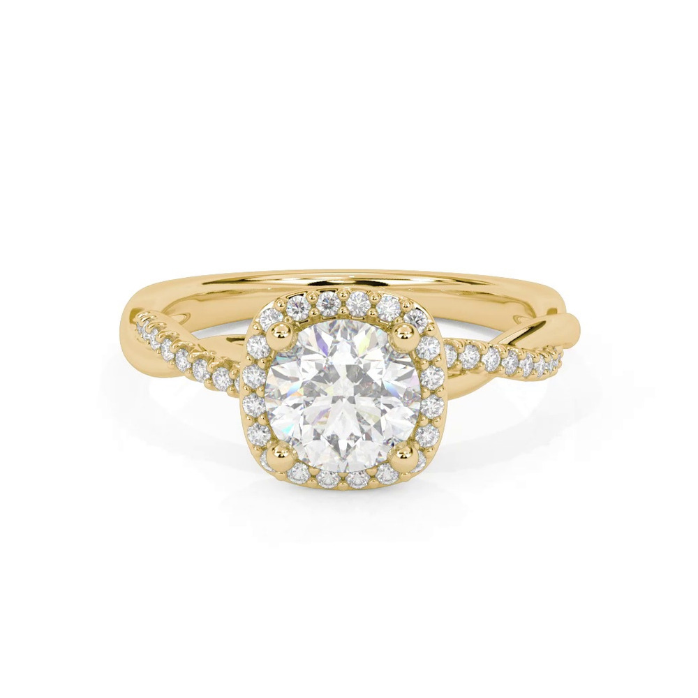360 degree view of Mckenzie Diamond Twist Halo Engagement Ring