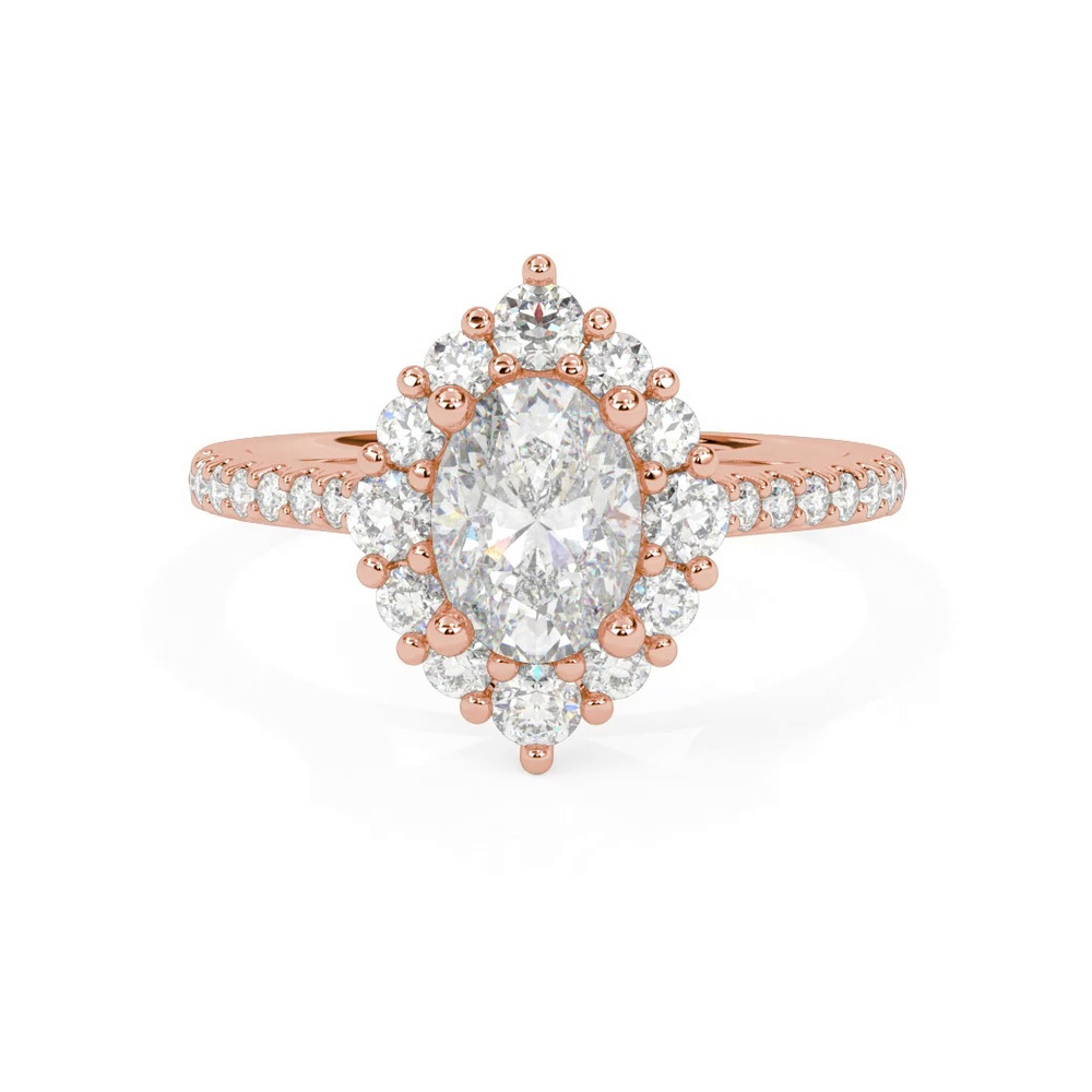 360 degree view of Maxine Halo Engagement Ring