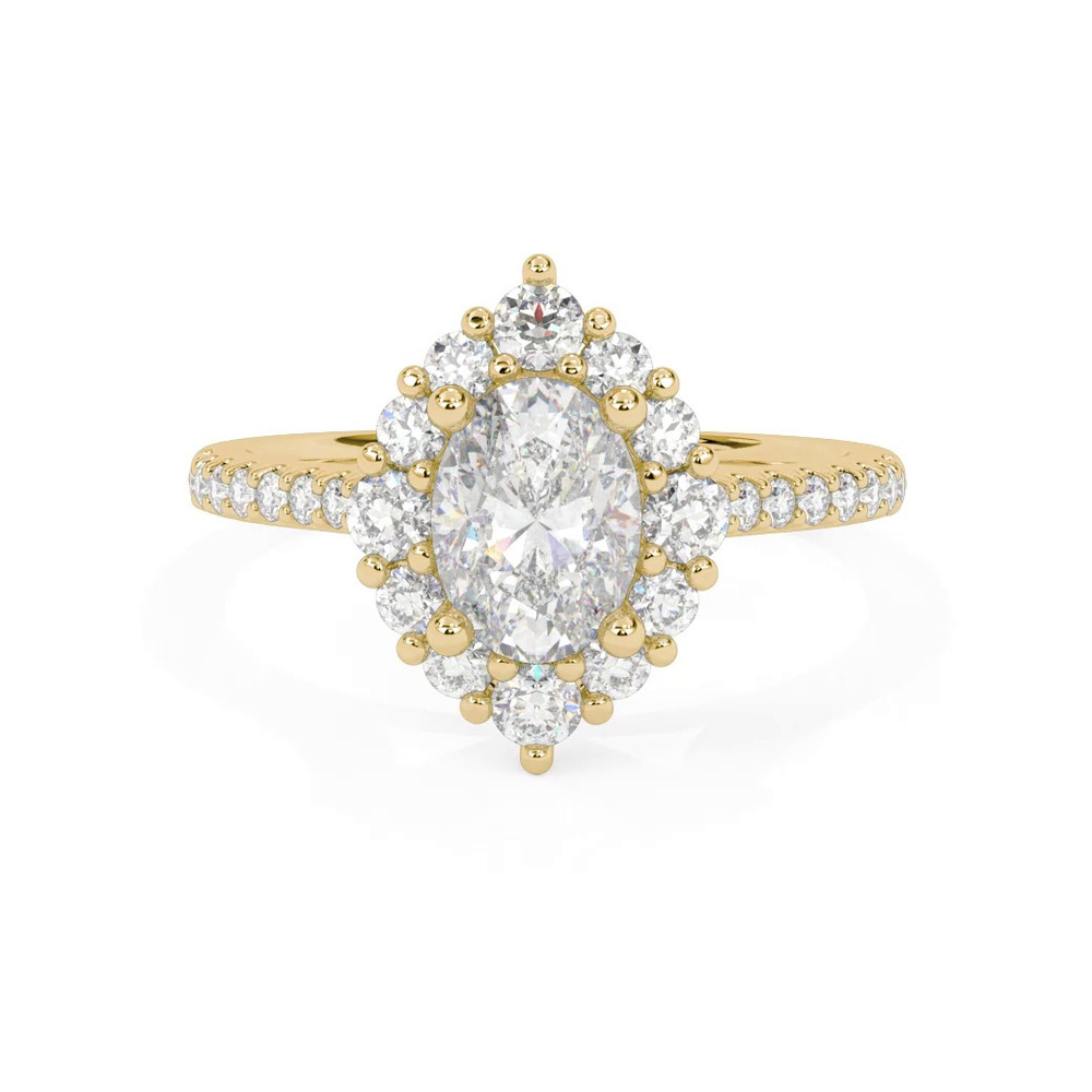 360 degree view of Maxine Halo Engagement Ring