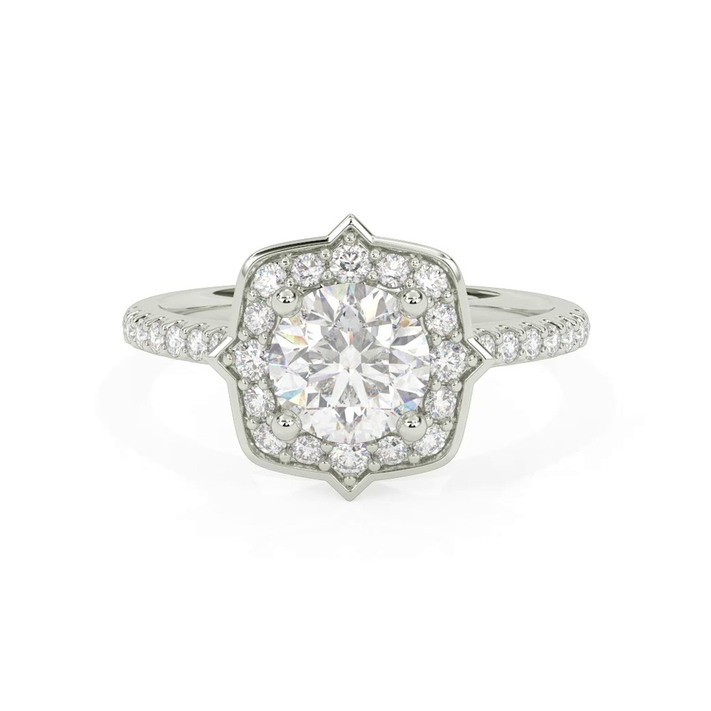 360 degree view of Peyton Halo Engagement Ring