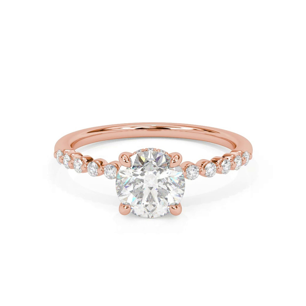 360 degree view of Bliss Petite Shared Prong Diamond Engagement Ring