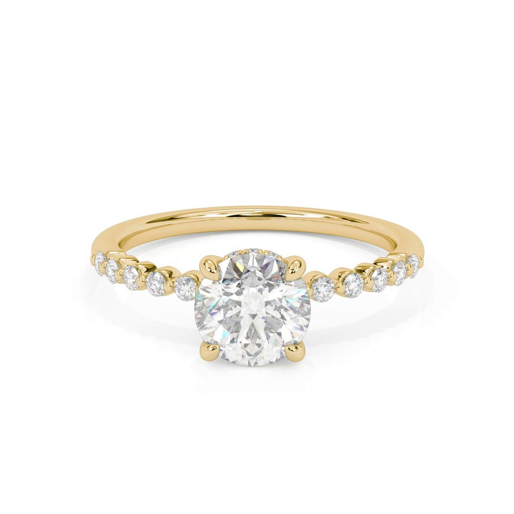 360 degree view of Bliss Petite Shared Prong Diamond Engagement Ring