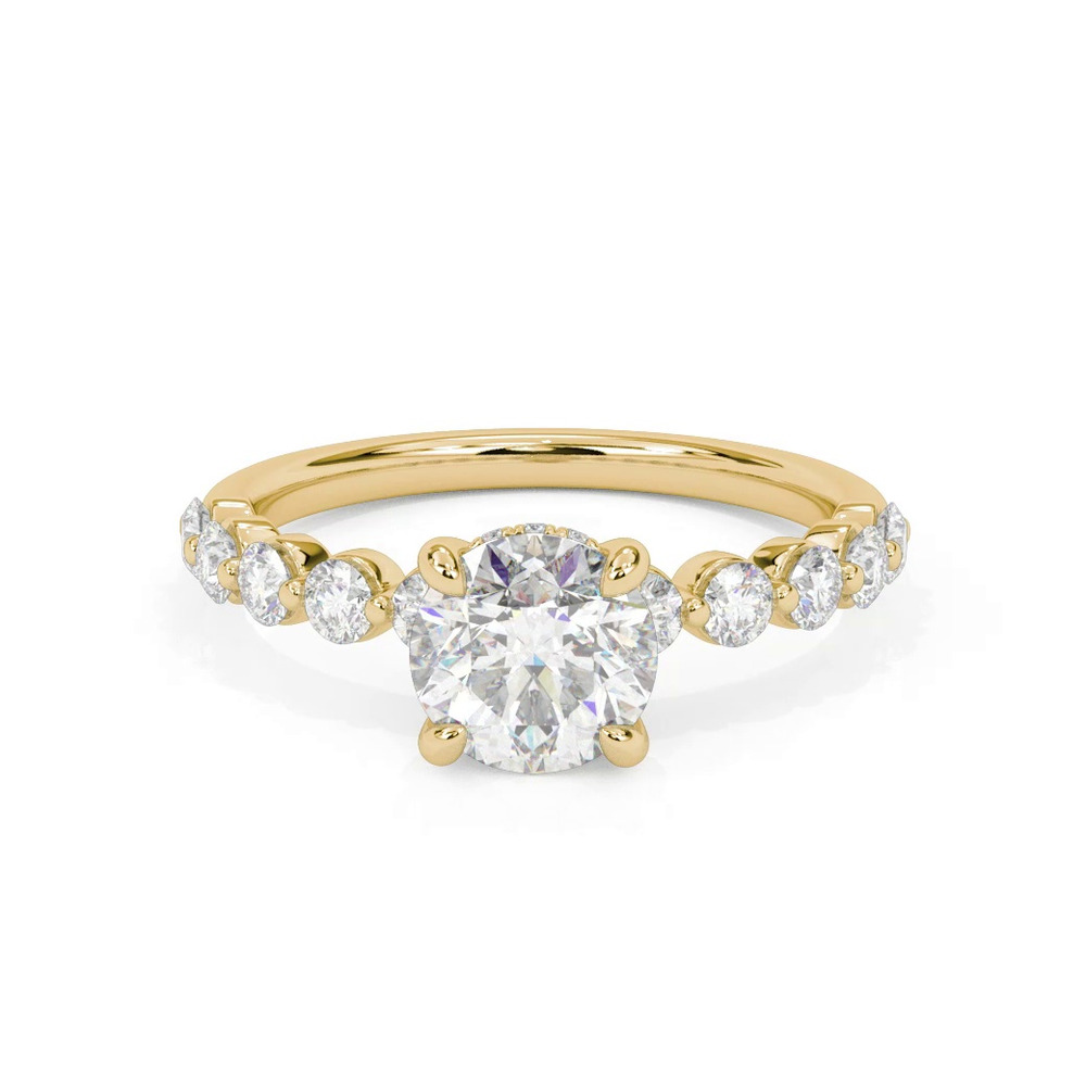 360 degree view of Bliss Grand Shared Prong Diamond Engagement Ring