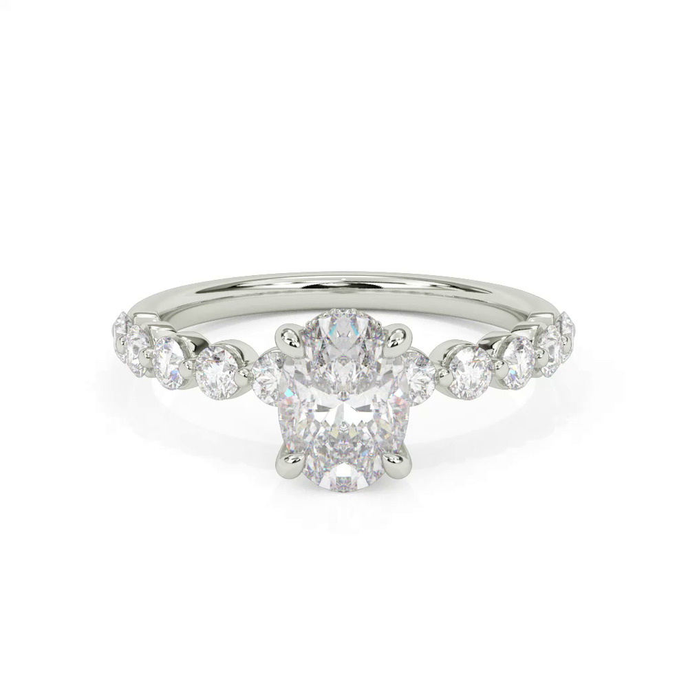 360 degree view of Bliss Grand Shared Prong Diamond Engagement Ring