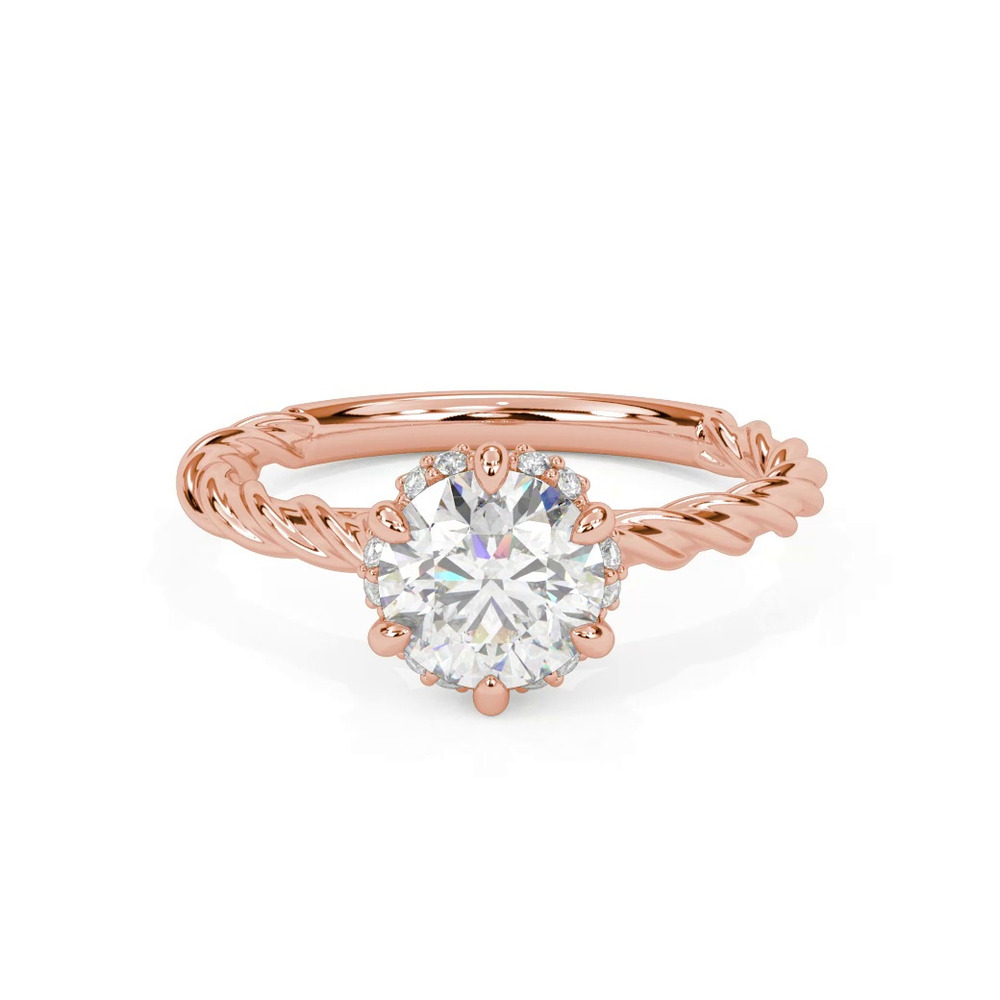 360 degree view of Sasha Halo Engagement Ring