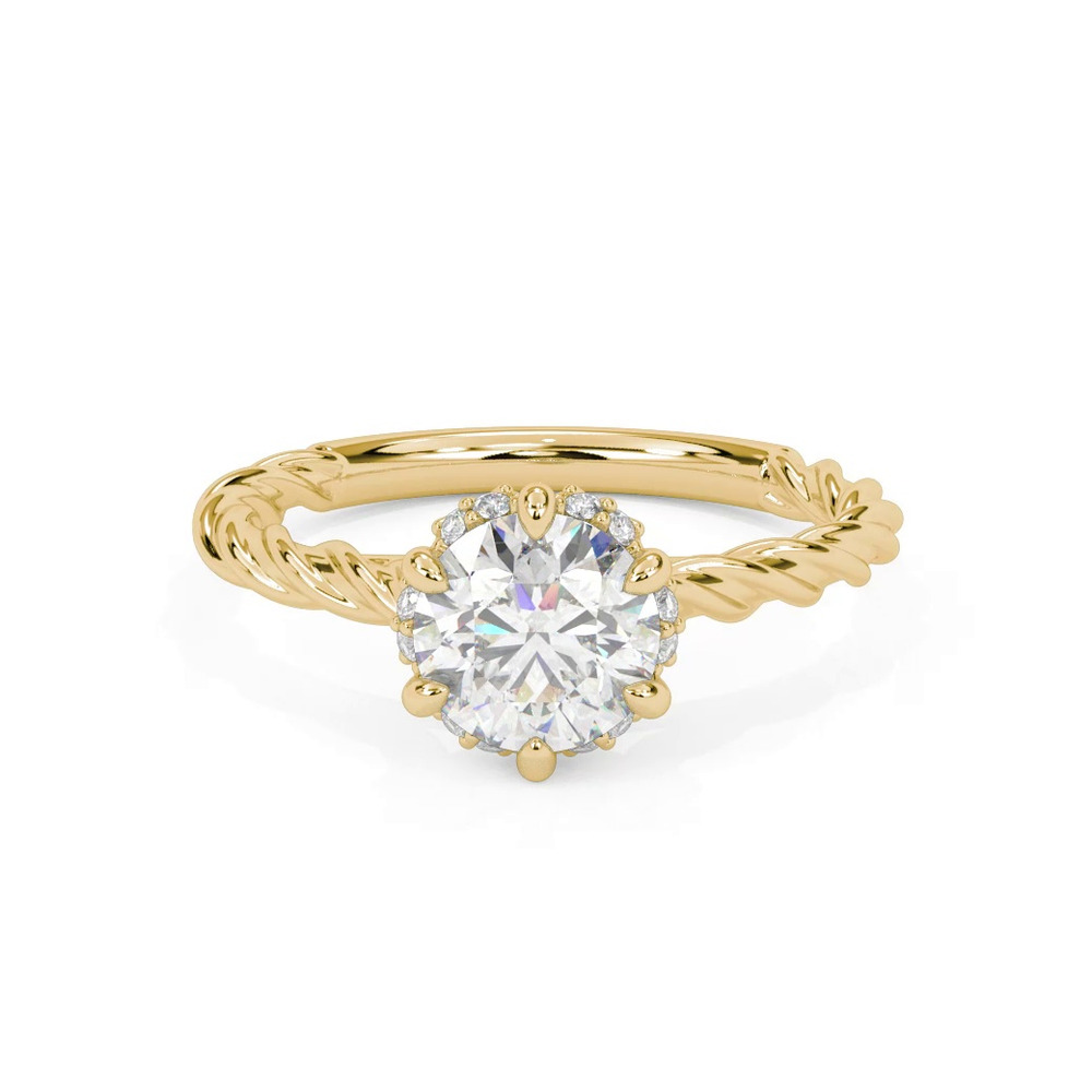 360 degree view of Sasha Halo Engagement Ring