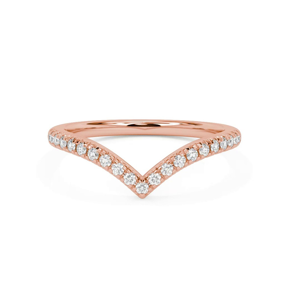 360 degree view of Zoe Pavé Diamond Chevron Band
