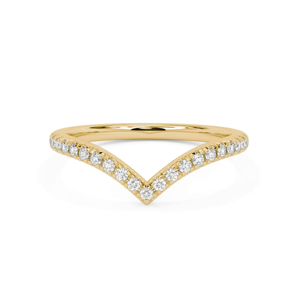 360 degree view of Zoe Pavé Diamond Chevron Band
