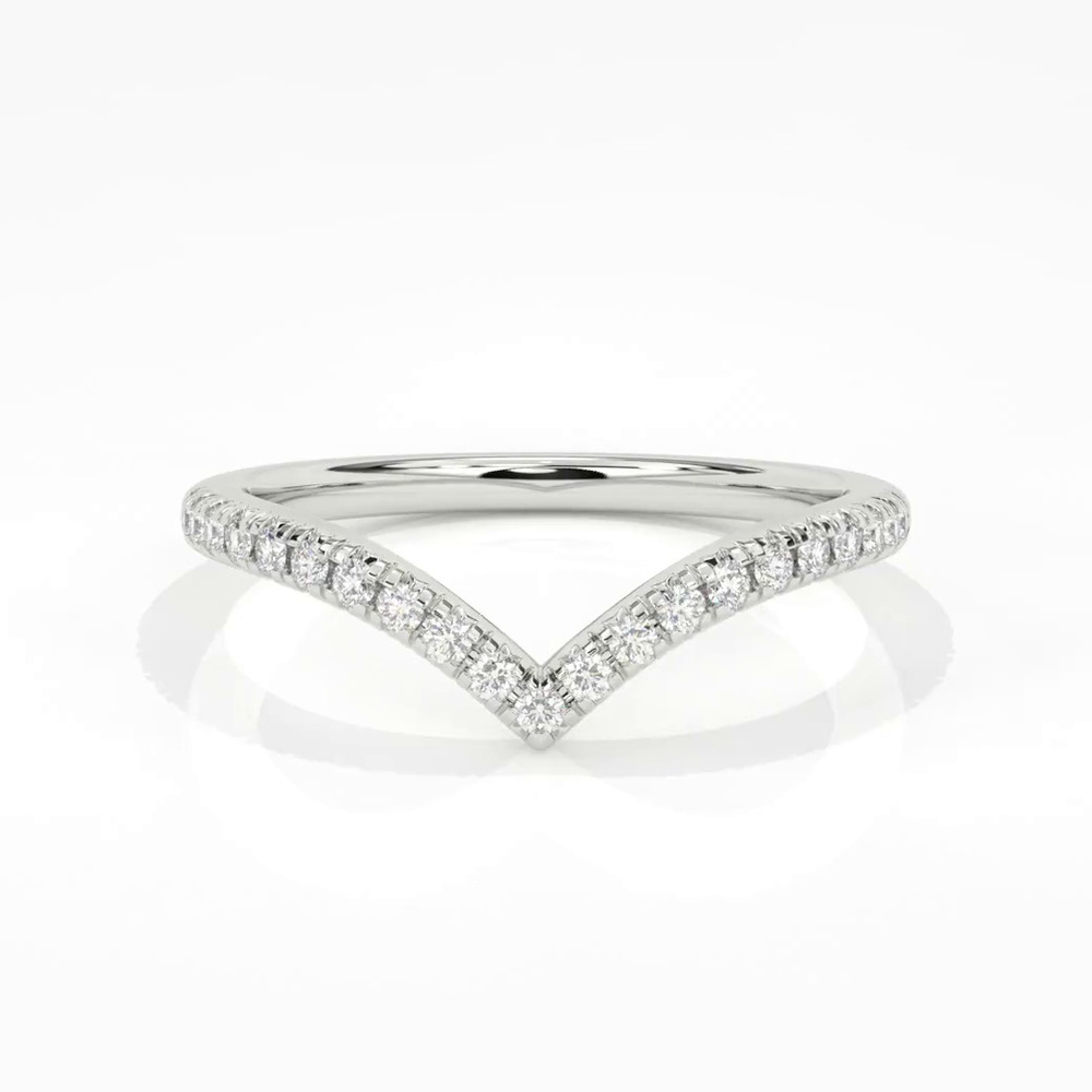 360 degree view of Zoe Pavé Diamond Chevron Band