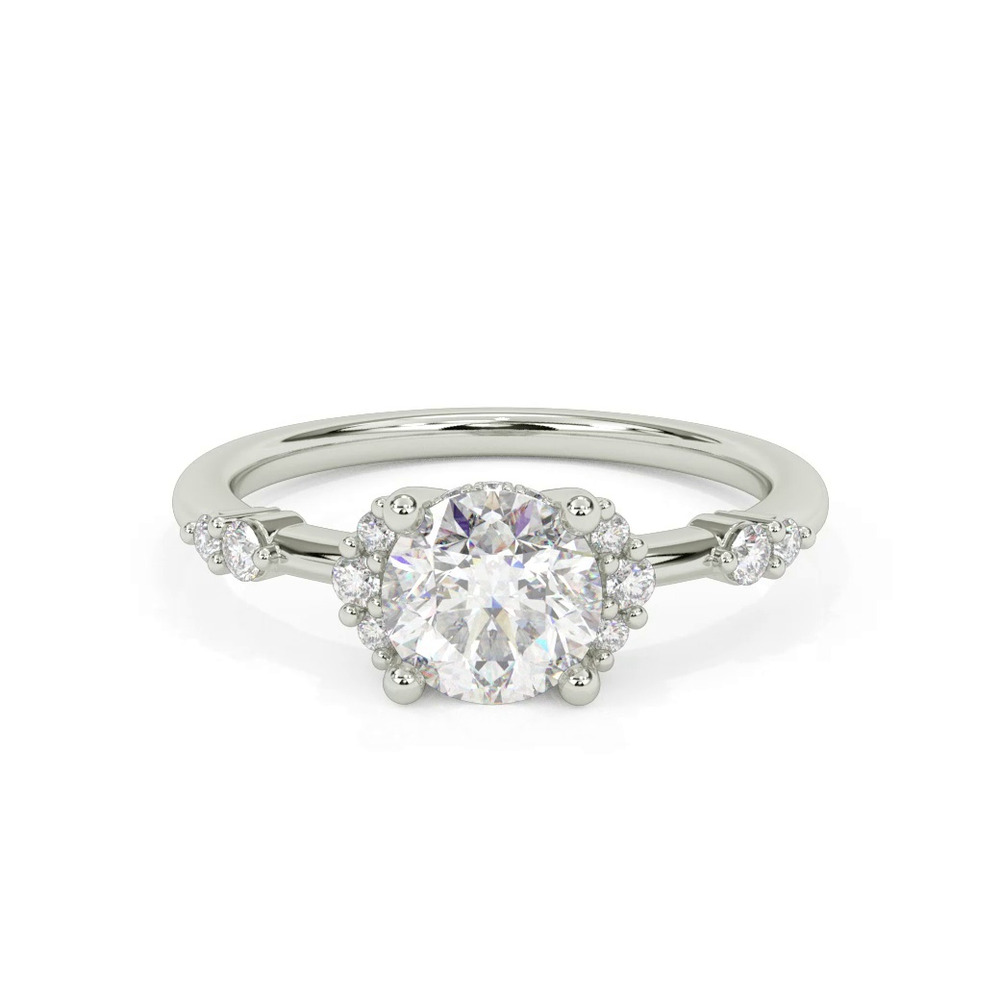 360 degree view of Dove Diamond Accent Engagement Ring