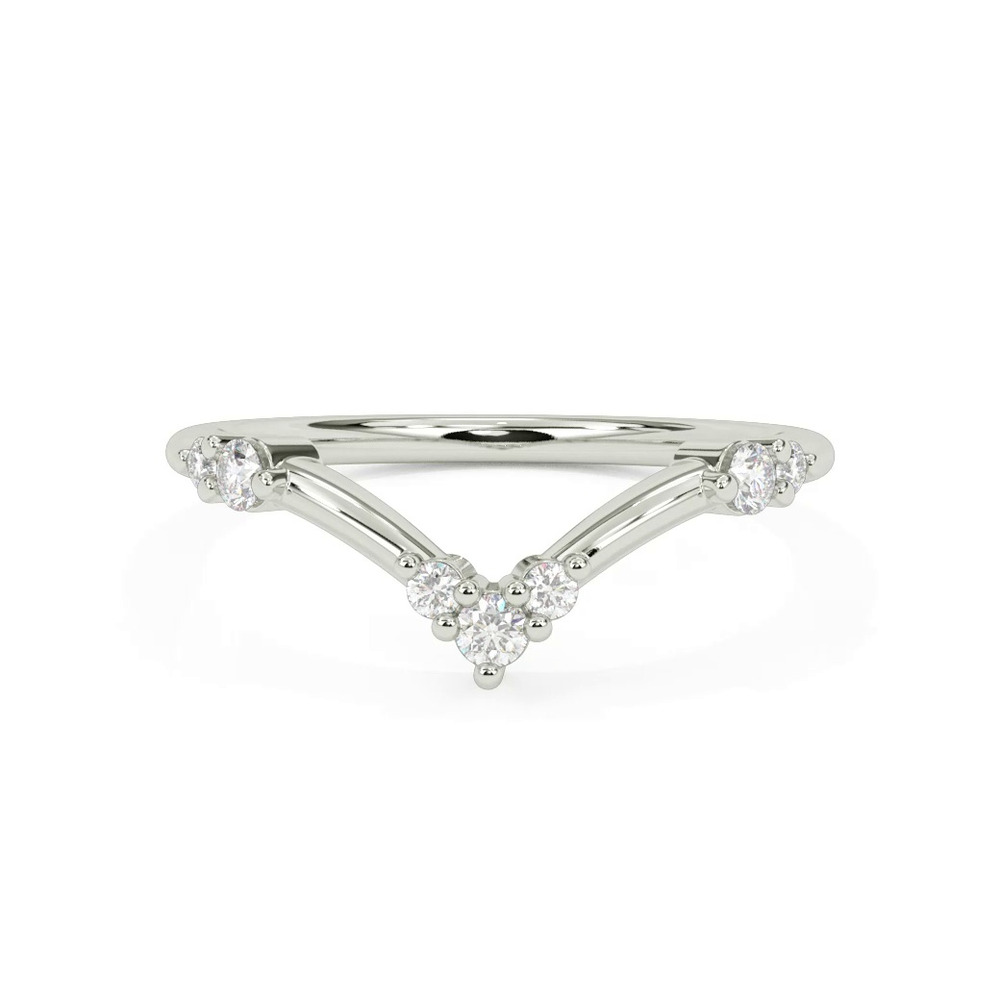 360 degree view of Shiloh Diamond Accent Chevron Band