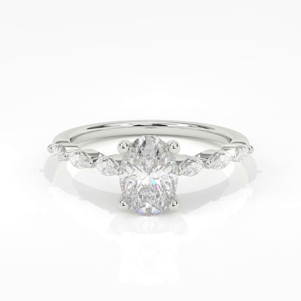 360 degree view of Betty Marquise Lab Diamond Engagement Ring