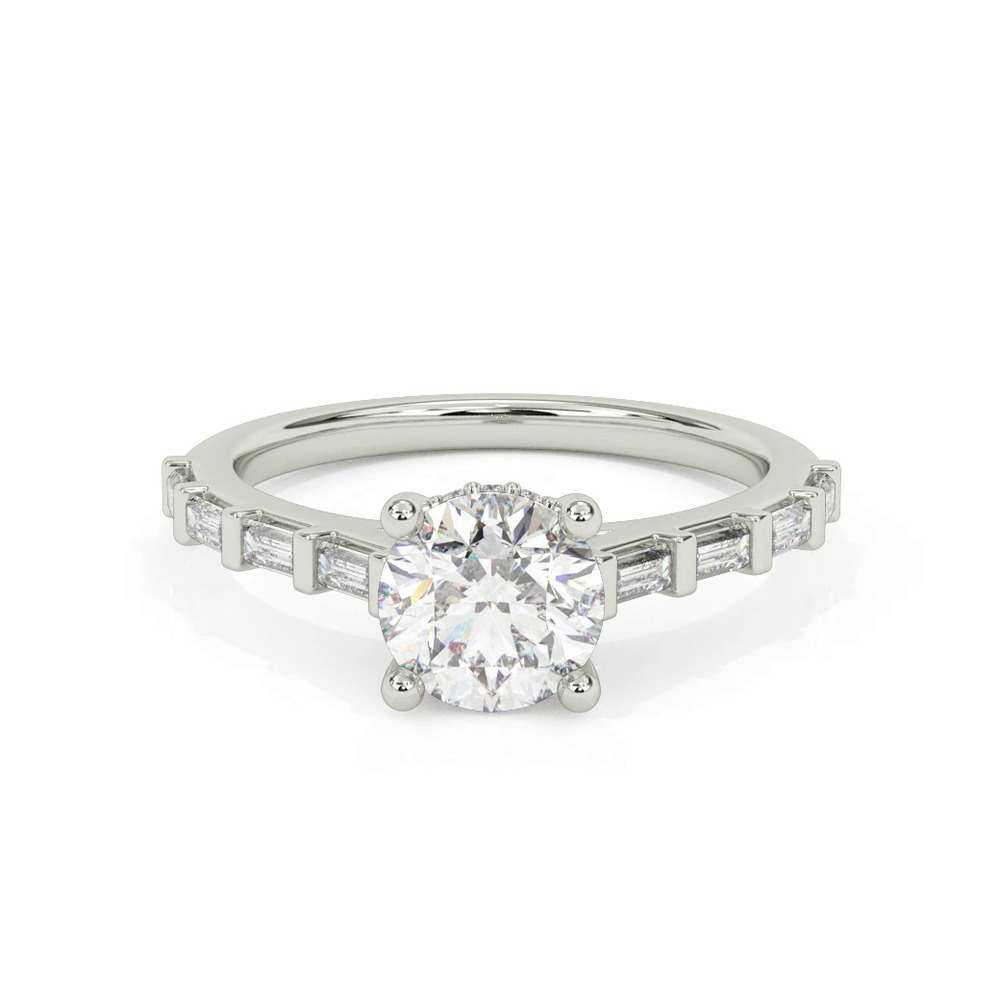 360 degree view of Alejandra Baguette Pave And Hidden Halo