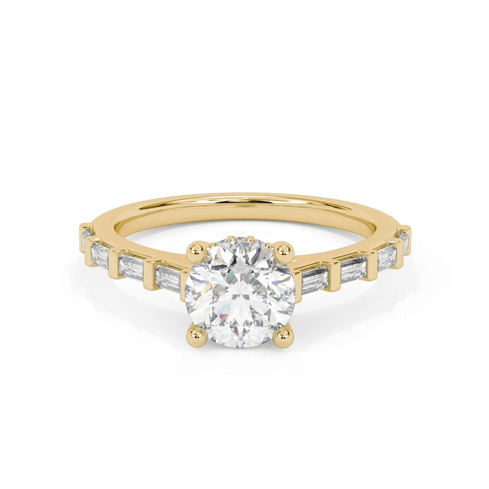 360 degree view of Alejandra Baguette Pave And Hidden Halo