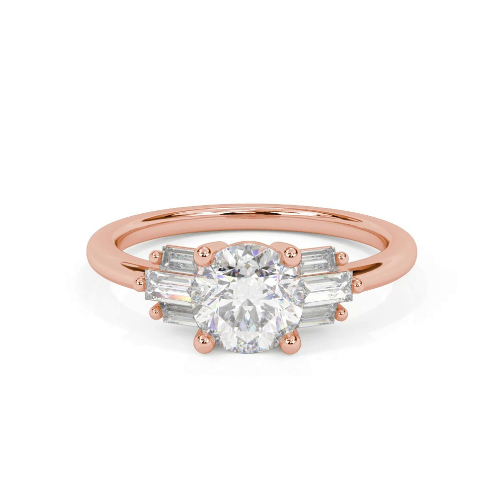 360 degree view of Yasmin Baguette Diamond Engagement Ring
