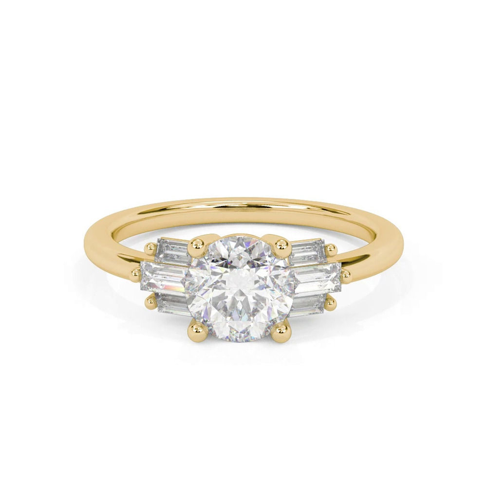 360 degree view of Yasmin Baguette Diamond Engagement Ring