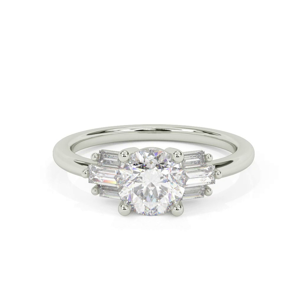 360 degree view of Yasmin Baguette Diamond Engagement Ring