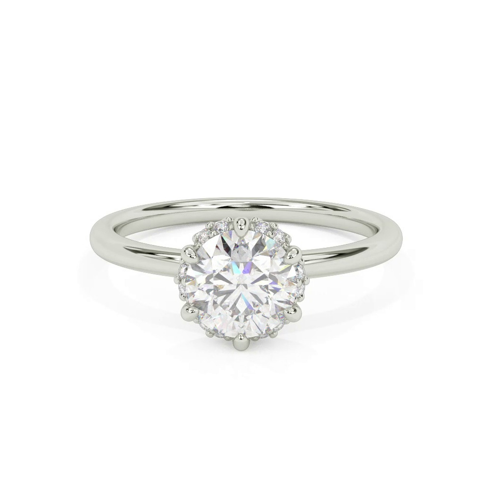 360 degree view of Briar Floral Halo Engagement Ring