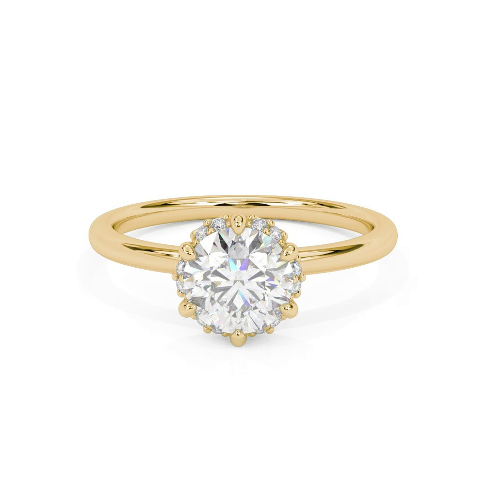 360 degree view of Briar Floral Halo Engagement Ring