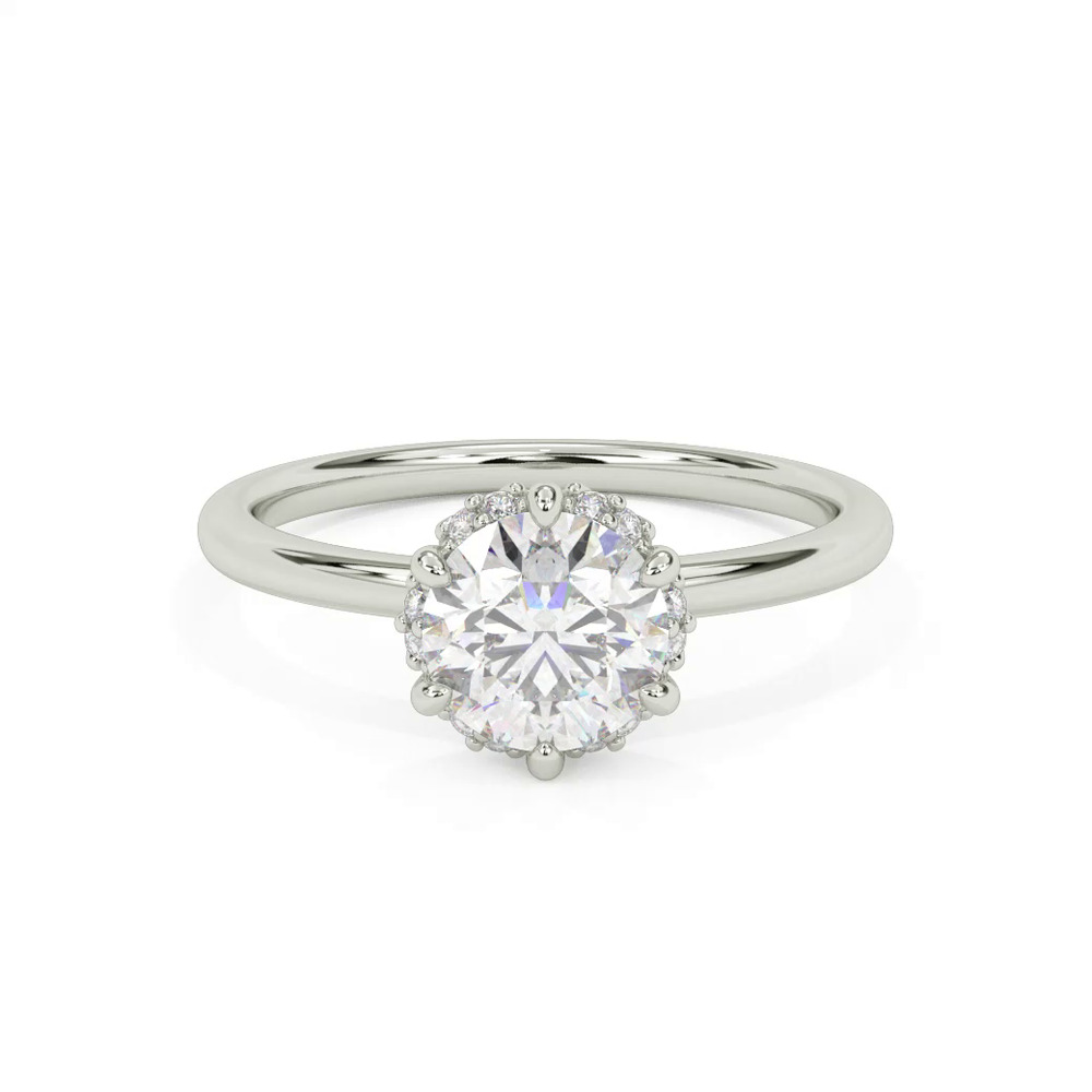 360 degree view of Briar Floral Halo Engagement Ring