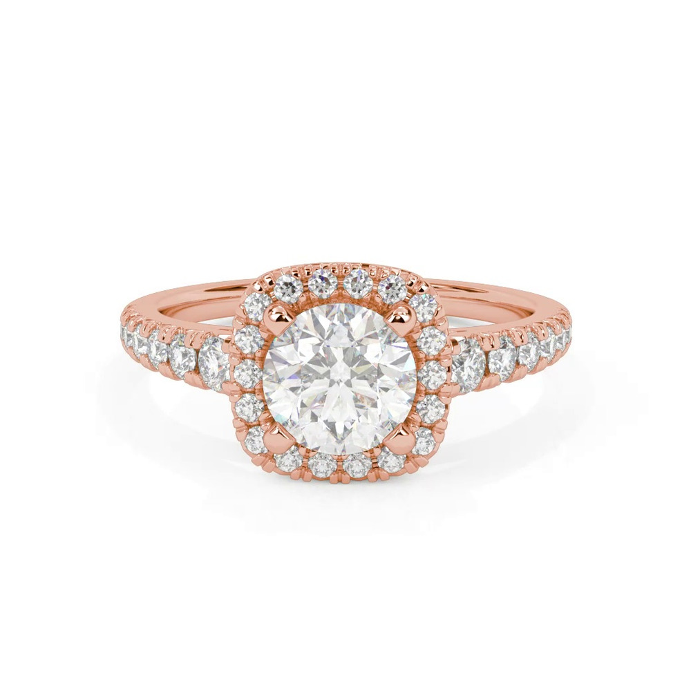 360 degree view of Raven Classic Halo Engagement Ring