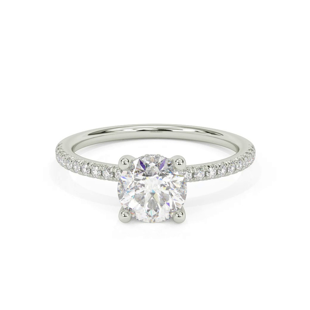 360 degree view of Greta Hidden Halo Engagement Ring