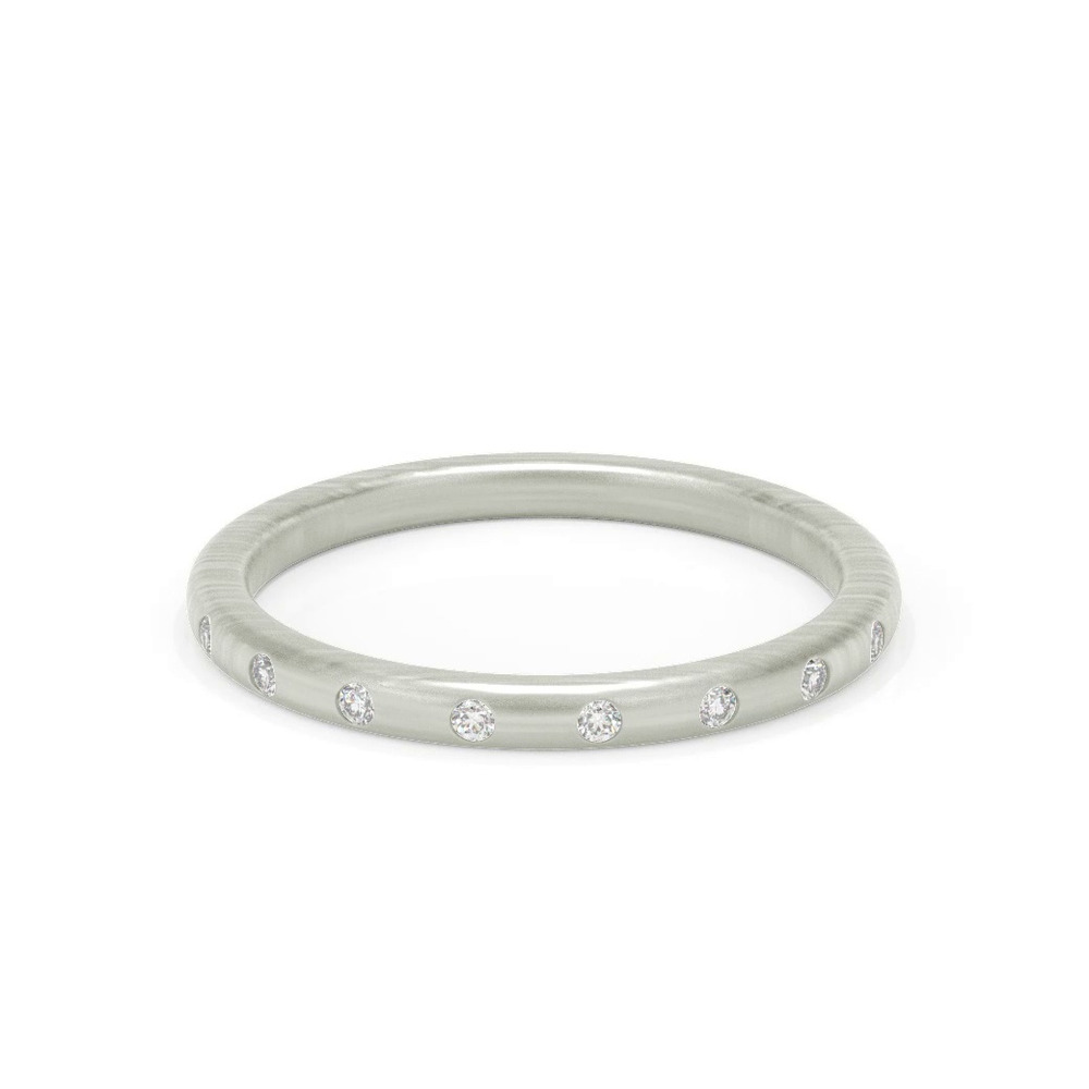 360 degree view of Alondra Brushed Finish Diamond Band