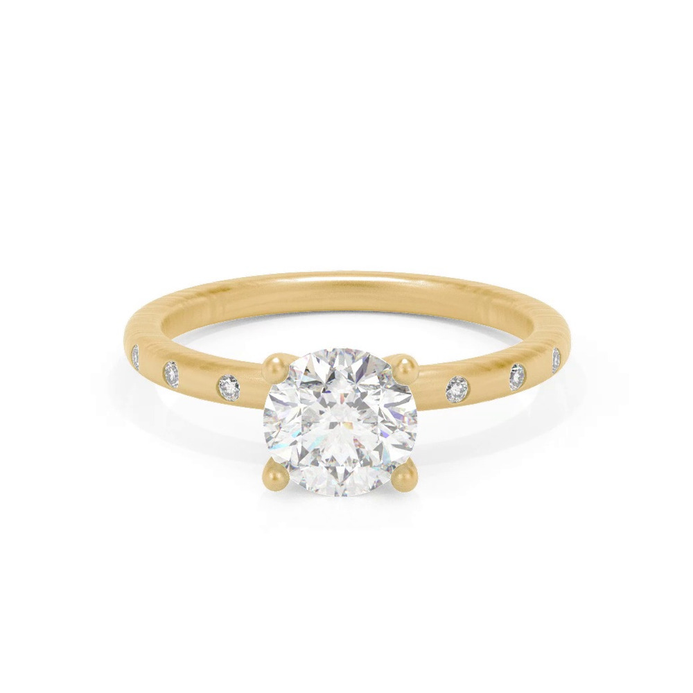 360 degree view of Alondra Brushed Finish Engagement Ring