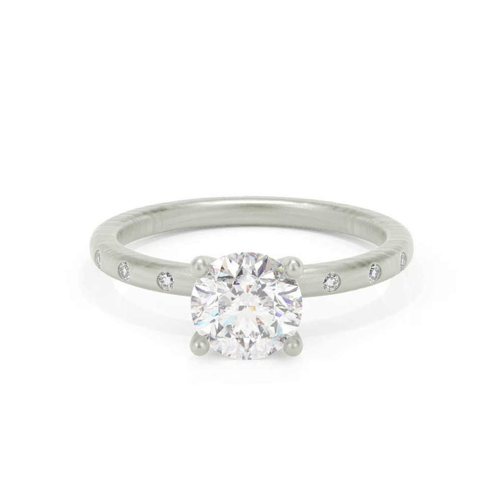 360 degree view of Alondra Brushed Finish Engagement Ring