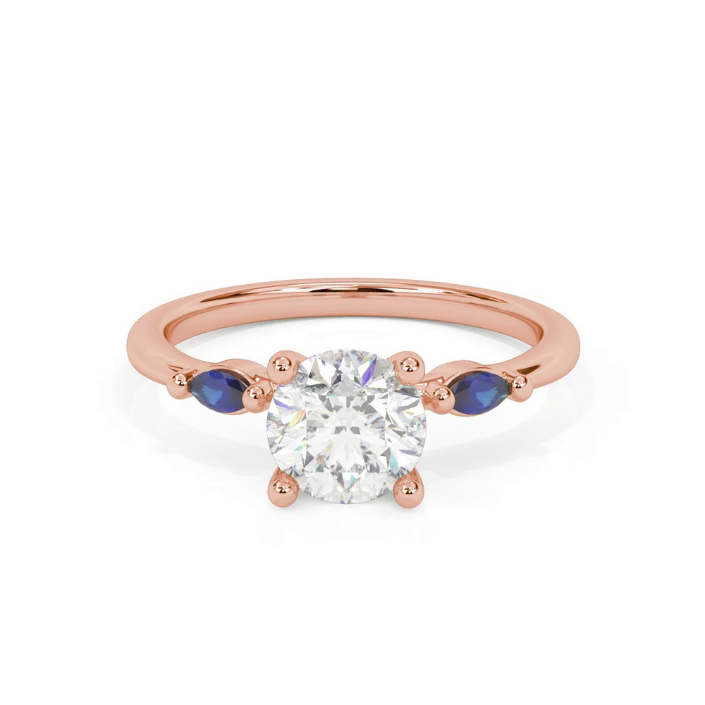 360 degree view of Ophelia Sapphire Accent Engagement Ring