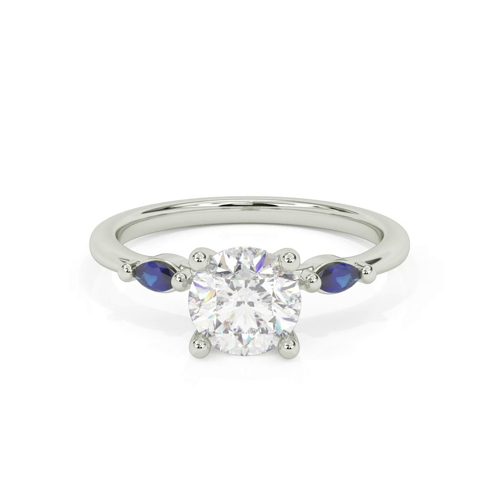 360 degree view of Ophelia Sapphire Accent Engagement Ring