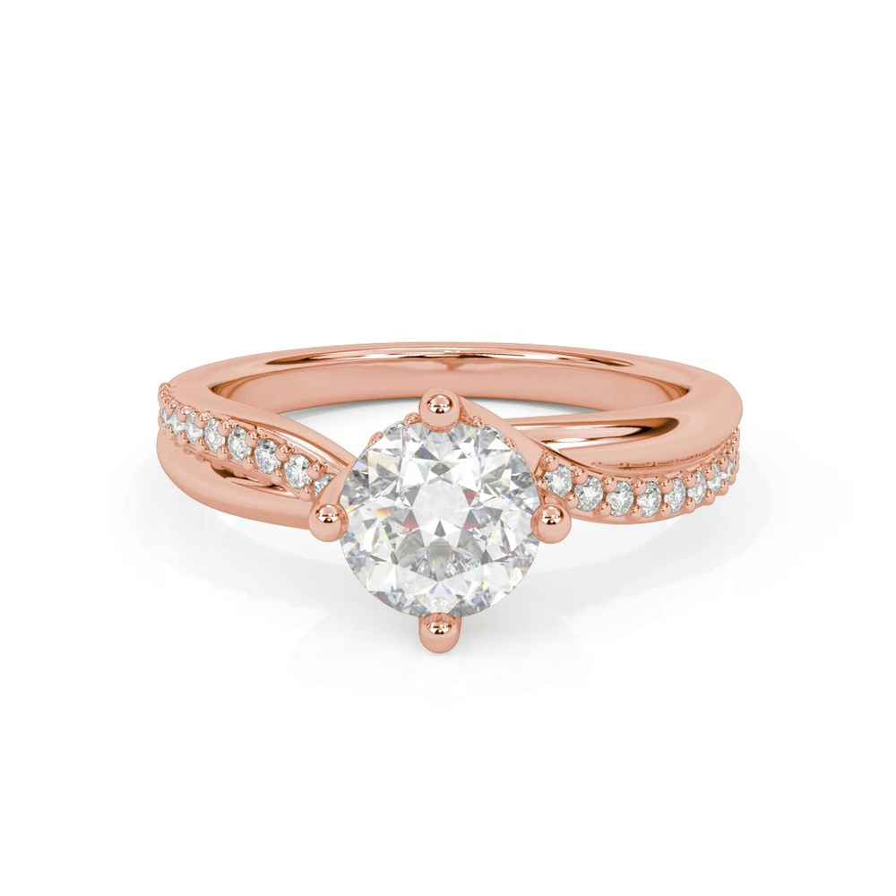 360 degree view of Celine Diamond Twist Engagement ring