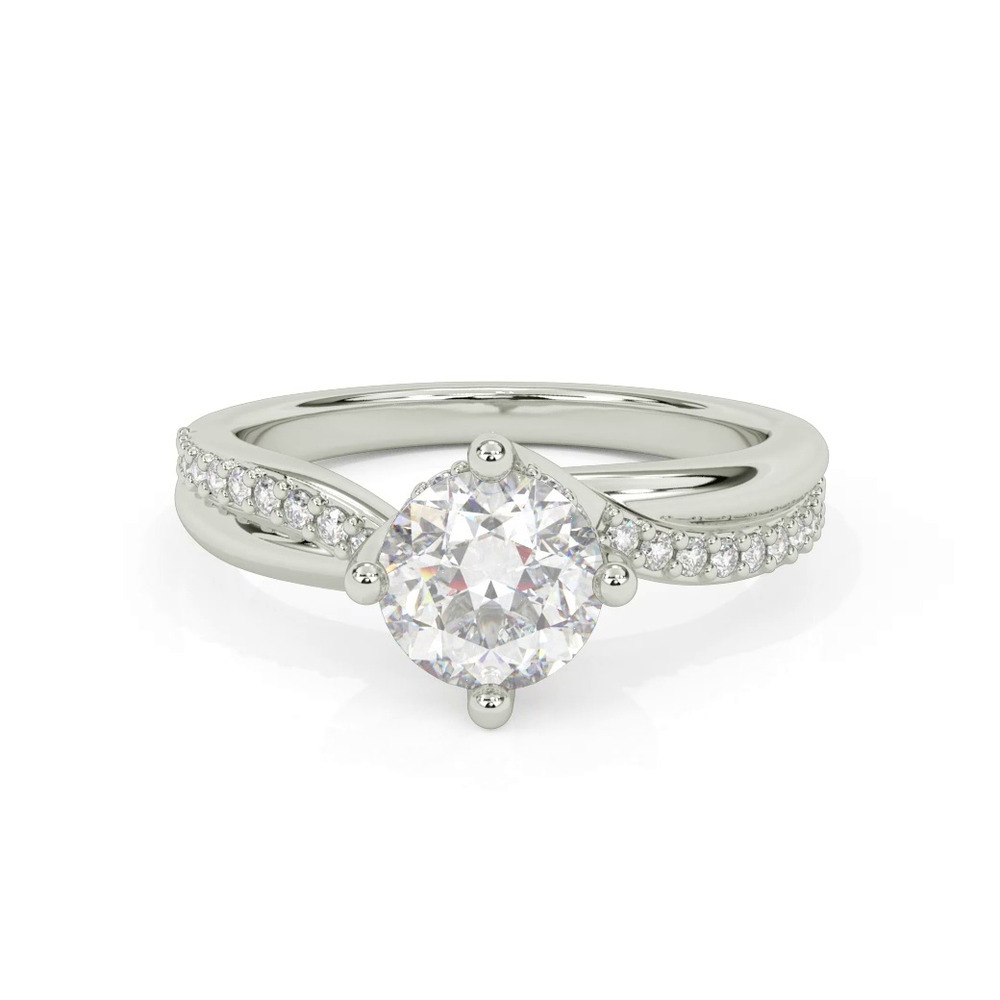 360 degree view of Celine Diamond Twist Engagement ring