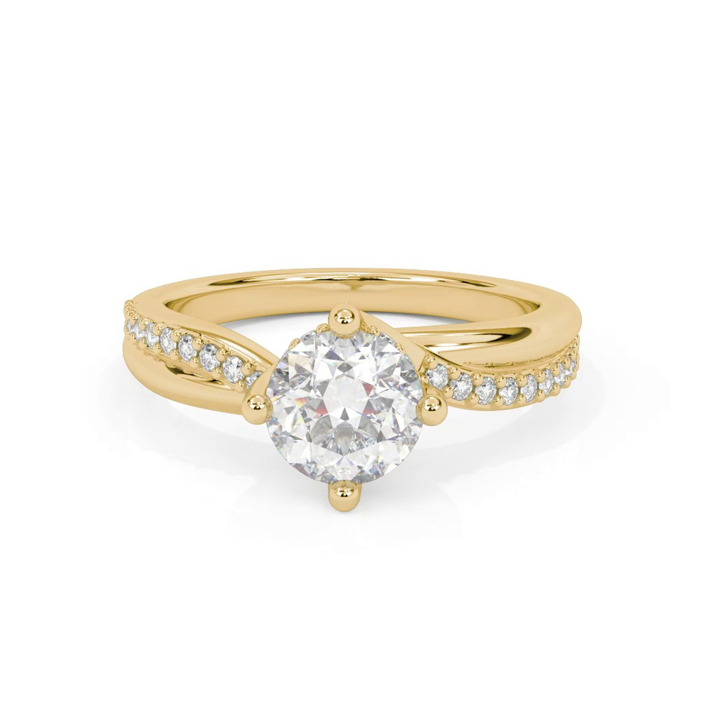 360 degree view of Celine Diamond Twist Engagement ring
