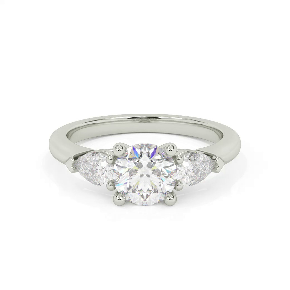 360 degree view of Georgina Pear Three-Stone Engagement Ring (.50 ct. tw.)