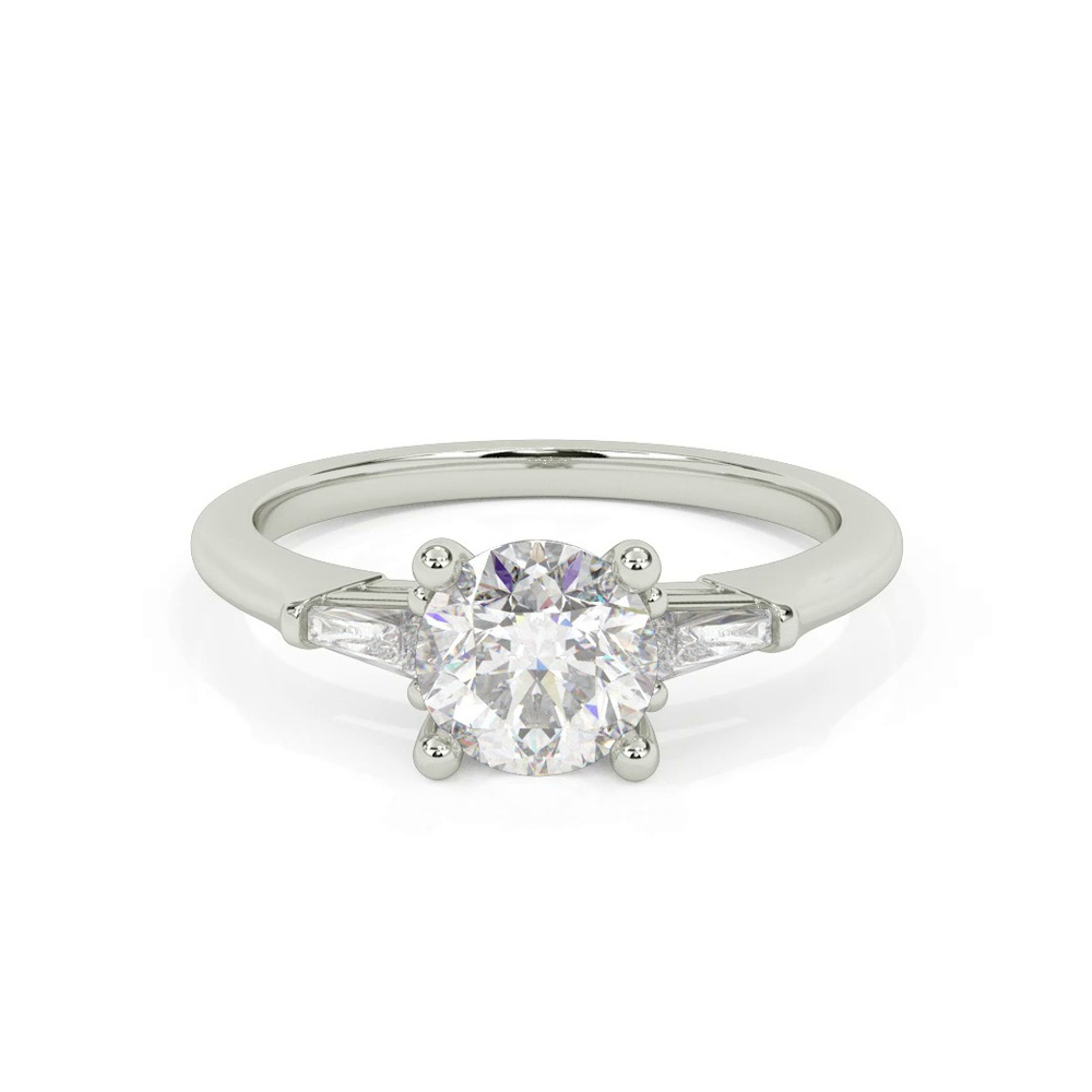 360 degree view of Estrella Baguette Diamond Accent Engagement Ring