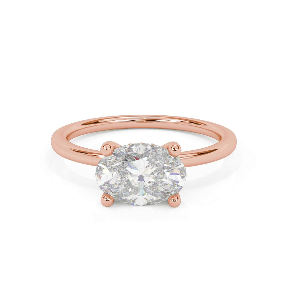 360 degree view of Rayleigh East-West Hidden Halo Engagement Ring